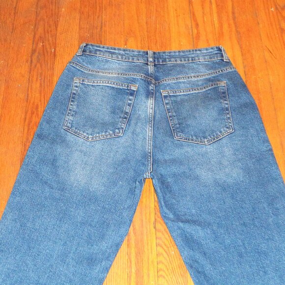 NWOT! Primark Women’s High Waisted Wide Leg Blue Denim Jeans, Sz.8 - Picture 4 of 6